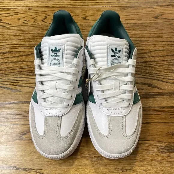 Women’s Size 7 7.5 8 8.5 ADIDAS SAMBA XLG White Green Leather Shoes NEW Athletic - Picture 4 of 6